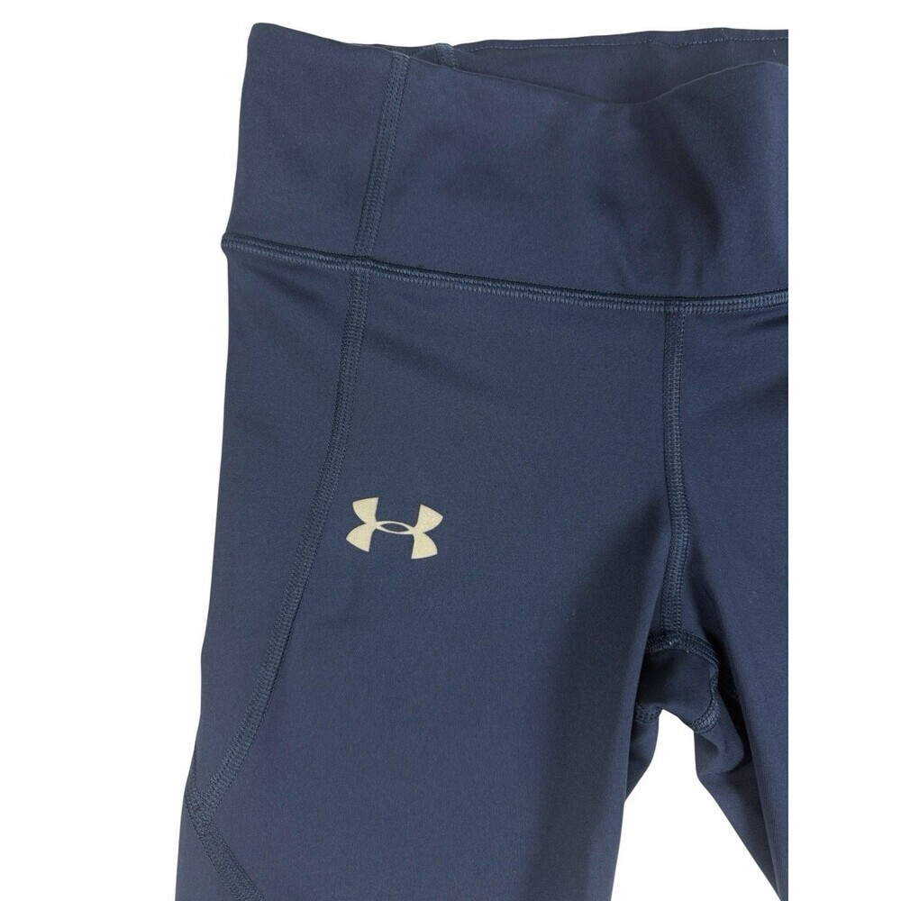 Under Armour HeatGear Compression Leggings Navy High Rise SpeedPocket Women’s S - Picture 3 of 9